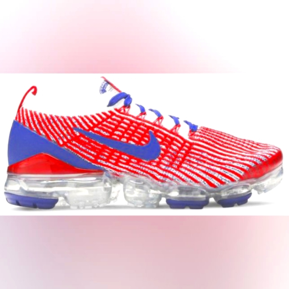 NIKE VAPORMAX 3.0 Flyknit US A-CW5585-100-Size -13-Red/Wht/Blue